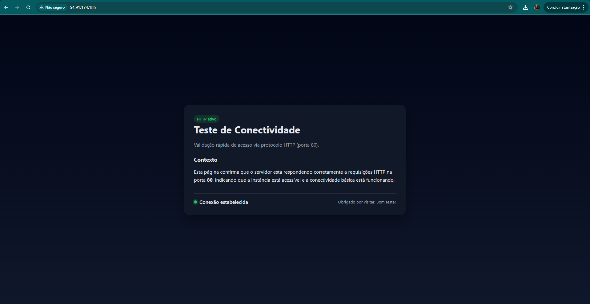 Troubleshooting de Conectividade usando o EC2 Serial Console